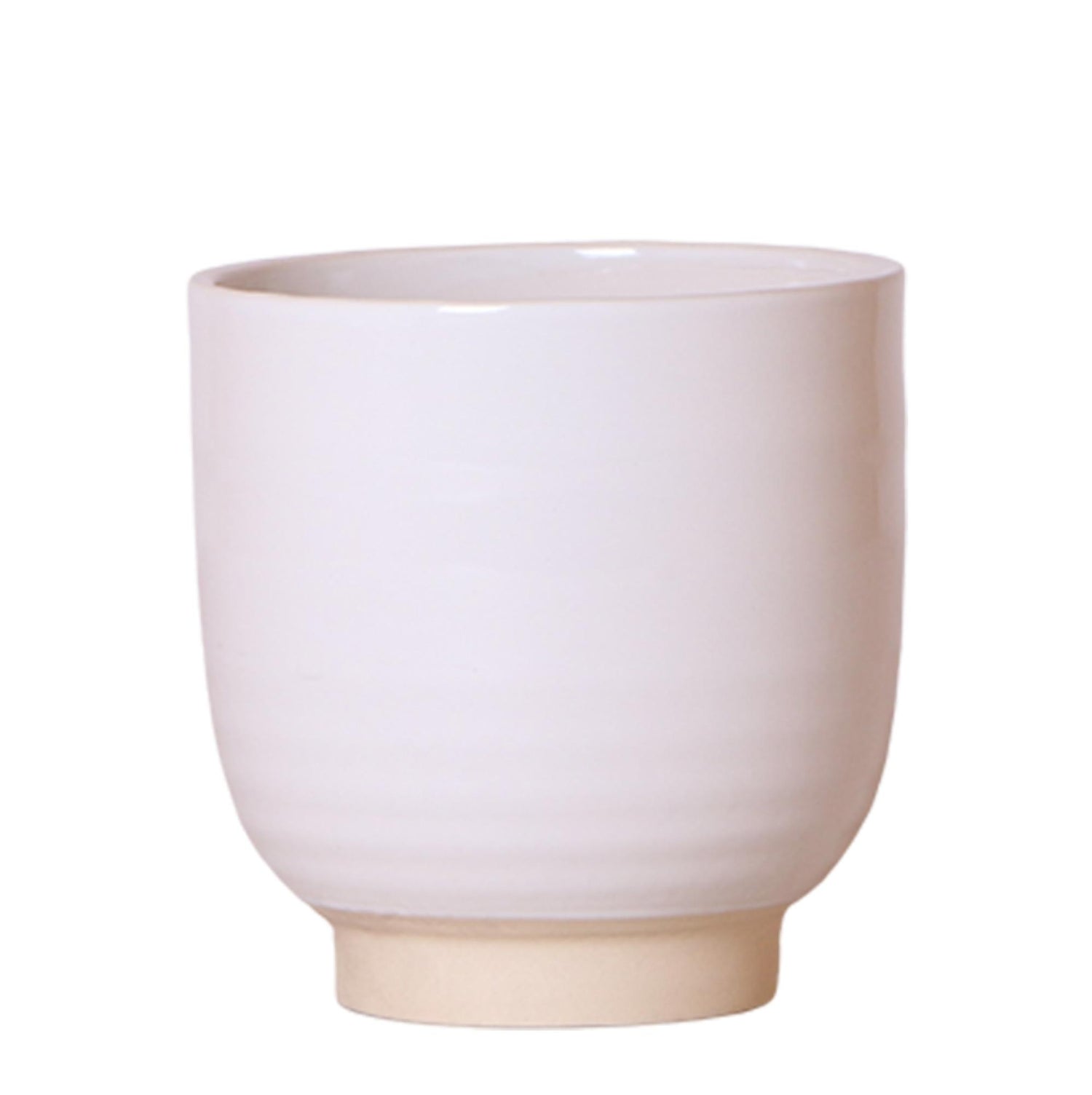 Kolibri Home – Glazed kruka - Witte keramisk prydnadskruka med glans - Ø12cm