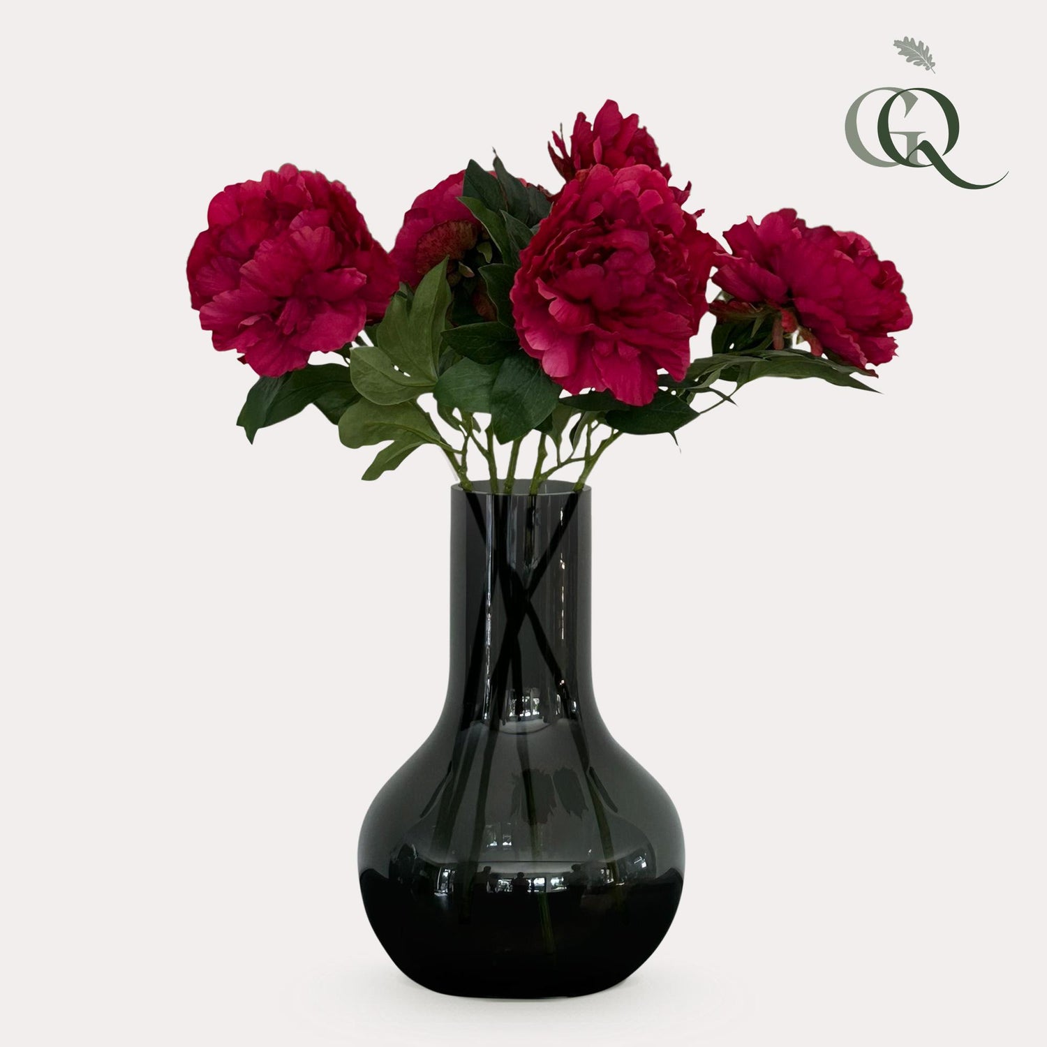 Kunstbloemen Solo - Dark Pik - Peonies - x 5 - 65cm