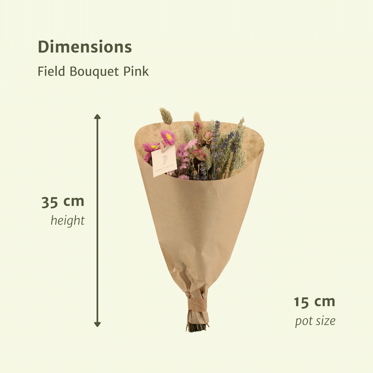 Droogbloemen Field Bouquet Pik - Ø15cm - ↕35cm