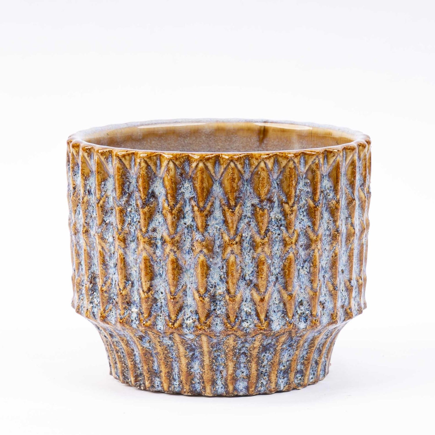 Pot Echo Rustic blauw/brui - D10.8 H9 cm