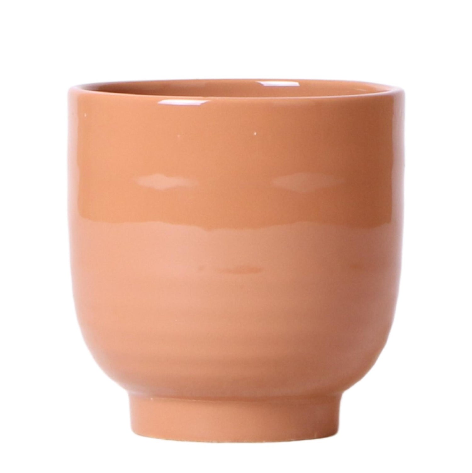 Kolibri Home – Glazed kruka - Cognac keramisk prydnadskruka med glans - Ø12cm