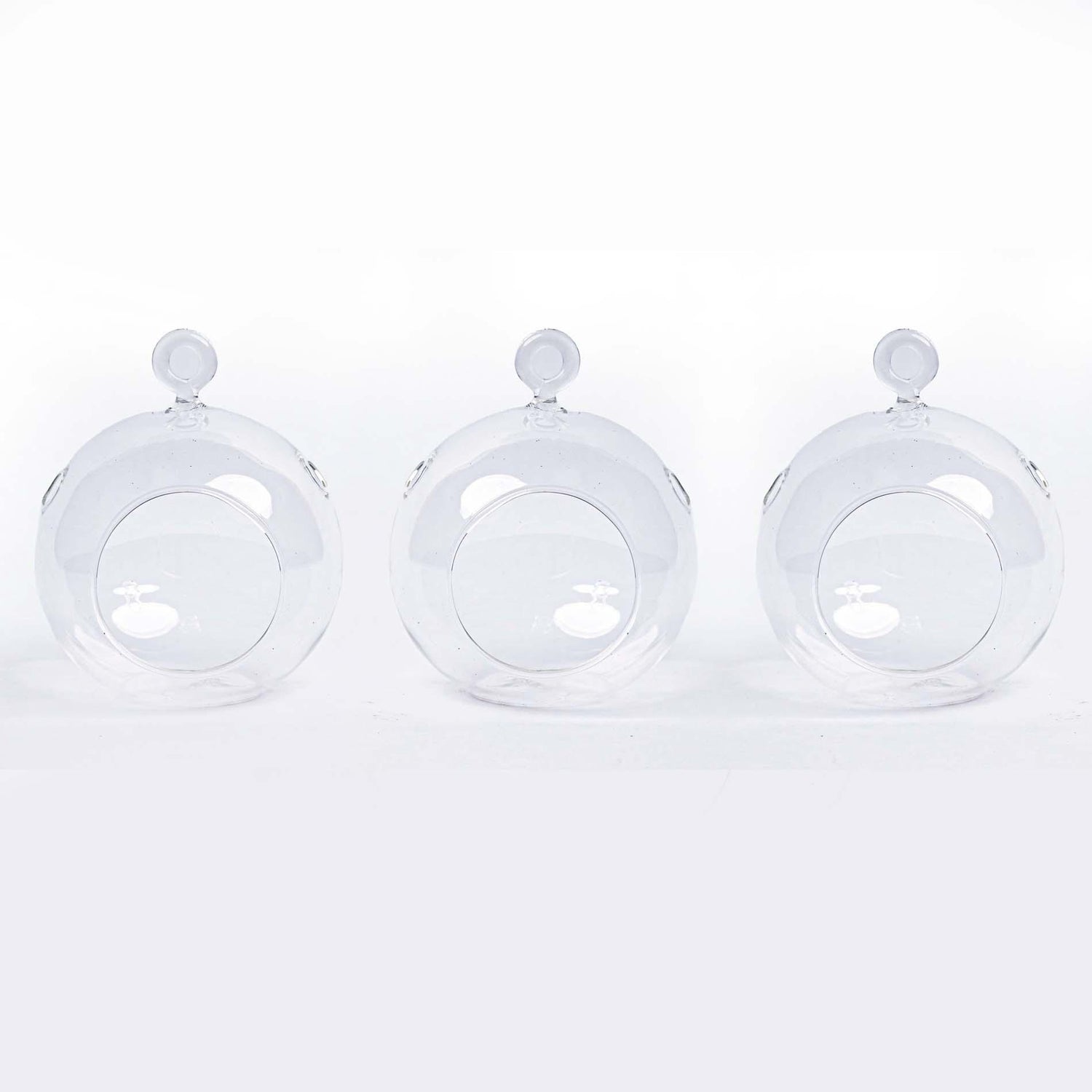 Kerstbal glas - Set van 3 - Transparant med haakje - D10.5 H8 cm - Kerstmis